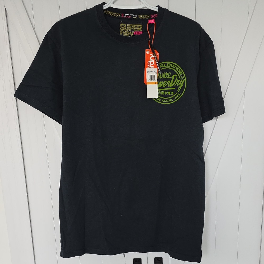 NWT - Superdry Navy Black Short Sleeve Tee Casual Wear